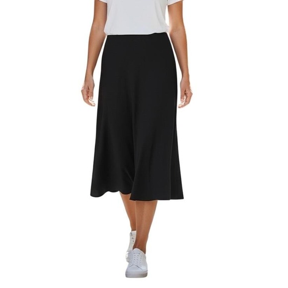 COS Dresses & Skirts - COS Black Midi Skirt ALine Knit Flared Elastic Waist Women's Size S